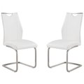 Armenartfurniture ArmenArtFurniture LCBRSIWH Bravo Contemporary Side Chair In White and Stainless Steel LCBRSIWH